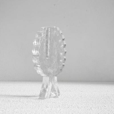 Mid Century Solid Glass Tree Shaped Soliflore Vase