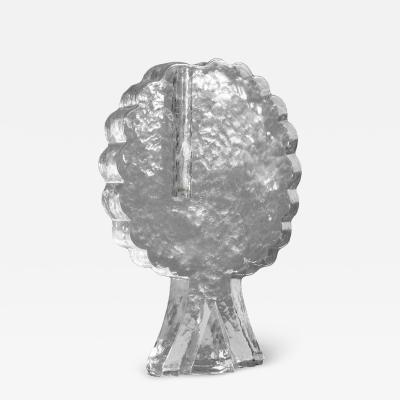 Mid Century Solid Glass Tree Shaped Soliflore Vase