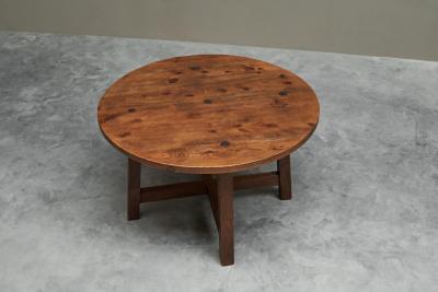 Mid Century Spanish Style Dining or Center Table in Solid Wood and Wrought Iron