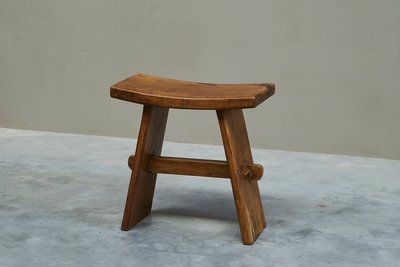 Mid Century Stool in Solid Oak Europe 1960s