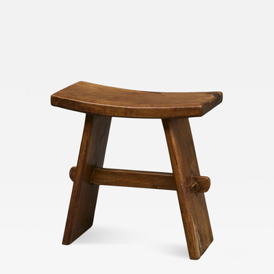 Mid Century Stool in Solid Oak Europe 1960s