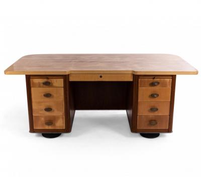 Mid Century Stow and Davis Executive Desk with Bronze Hardware
