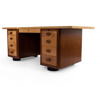 Mid Century Stow and Davis Executive Desk with Bronze Hardware