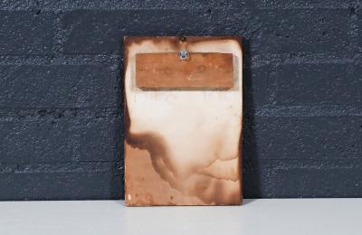 Mid Century Studio Ceramic Plaque w Primitivist Animal Hunting Motifs