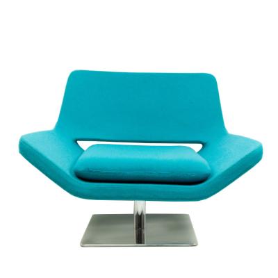 Mid Century Style Modern Blue Armchair with Chrome Base