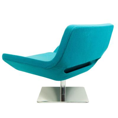 Mid Century Style Modern Blue Armchair with Chrome Base