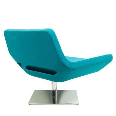 Mid Century Style Modern Blue Armchair with Chrome Base