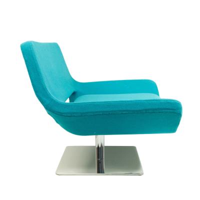 Mid Century Style Modern Blue Armchair with Chrome Base