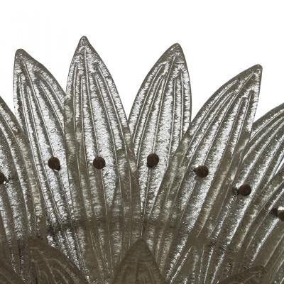 Mid Century Style Transparent Murano Glass And Brass Italian Suspension Lamp