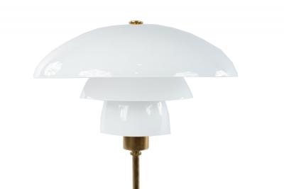 Mid Century Swedish Modern style Geometric Glass and Brass Desk Lamp