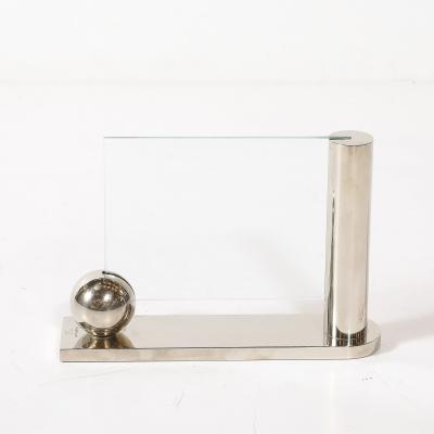 Mid Century Swid Powell Silver Plated Picture Frame with Spherical Detail
