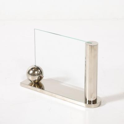 Mid Century Swid Powell Silver Plated Picture Frame with Spherical Detail