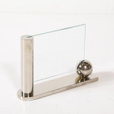 Mid Century Swid Powell Silver Plated Picture Frame with Spherical Detail