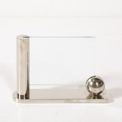 Mid Century Swid Powell Silver Plated Picture Frame with Spherical Detail