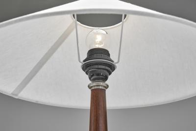 Mid Century Table Lamp with Wood and Steel Stem Denmark 1960s