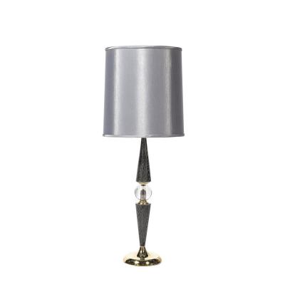 Mid Century Tapered Brass Silver Cerused Walnut Table Lamps w Sphere Detail