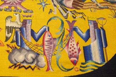 Mid Century Tapestry Signed E Simon 45 x 112