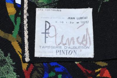 Mid Century Tapestry Signed Lurcat 3 10 x 7 8 