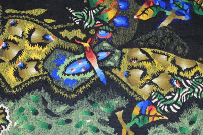 Mid Century Tapestry Signed Lurcat 3 10 x 7 8 