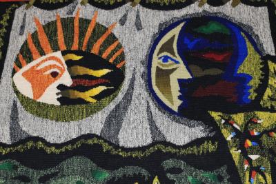 Mid Century Tapestry Signed Lurcat 3 10 x 7 8 