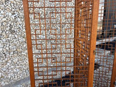 Mid Century Teak Four Panel Room Divider Screen