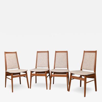 Mid Century Teak High Back Dining Side Chairs
