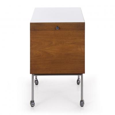 Mid Century Teak and Metal Serving Bar Cart probably Danish