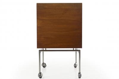 Mid Century Teak and Metal Serving Bar Cart probably Danish