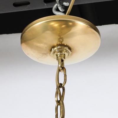 Mid Century Teardrop Form Antique Brass Pendant w Pierced Detailing Chandelier