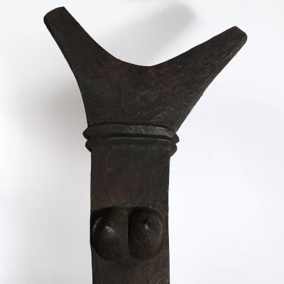 Mid Century Toguna Sculpture in Burnt Oak on Metal Base by Dogon People Mali