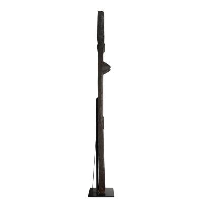 Mid Century Toguna Sculpture in Burnt Oak on Metal Base by Dogon People Mali