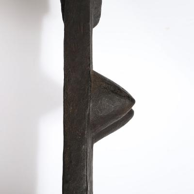 Mid Century Toguna Sculpture in Burnt Oak on Metal Base by Dogon People Mali
