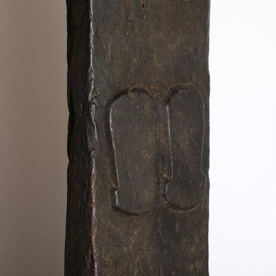 Mid Century Toguna Sculpture in Burnt Oak on Metal Base by Dogon People Mali