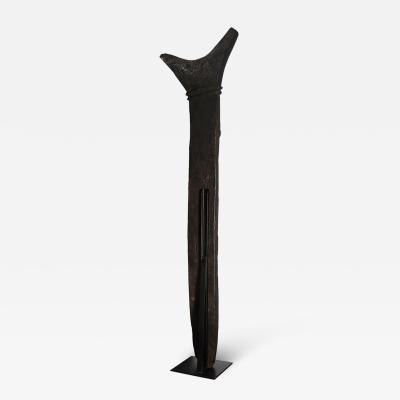Mid Century Toguna Sculpture in Burnt Oak on Metal Base by Dogon People Mali