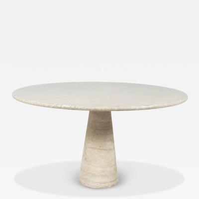 Mid Century Travertine Dining Table in style of Angelo Mangiarotti Italy 1970s