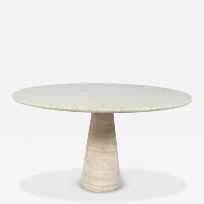 Mid Century Travertine Dining Table in style of Angelo Mangiarotti Italy 1970s
