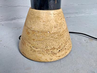 Mid Century Travertine and Plexiglass Italian Floor Lamp