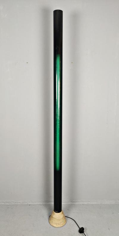 Mid Century Travertine and Plexiglass Italian Floor Lamp