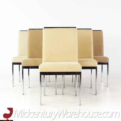 Mid Century Upholstered Chrome Dining Chairs Set of 6