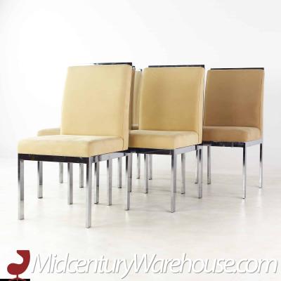 Mid Century Upholstered Chrome Dining Chairs Set of 6