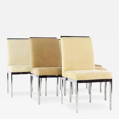 Mid Century Upholstered Chrome Dining Chairs Set of 6