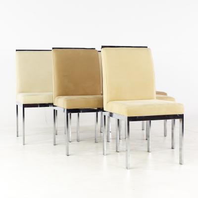 Mid Century Upholstered Chrome Dining Chairs Set of 6