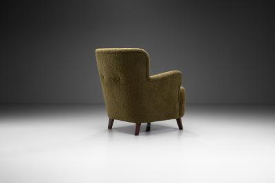 Mid Century Upholstered Olive Green Armchair Europe Mid 20th Century