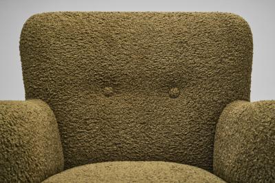 Mid Century Upholstered Olive Green Armchair Europe Mid 20th Century