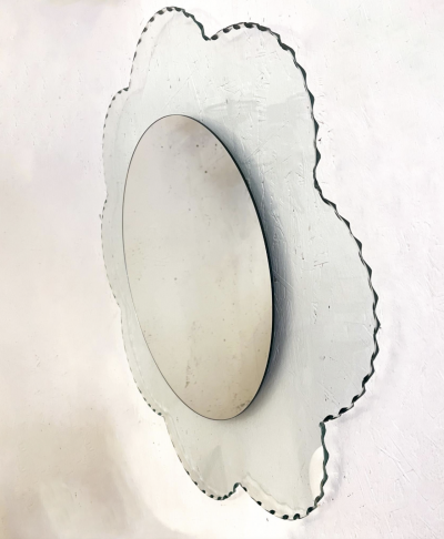 Mid Century Wall Floral Mirror 1950s