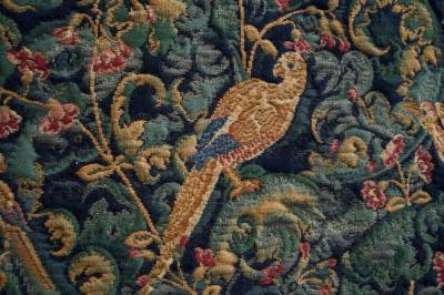Mid Century Wall Tapestry with Birds Animals and Foliage Belgium 1960s