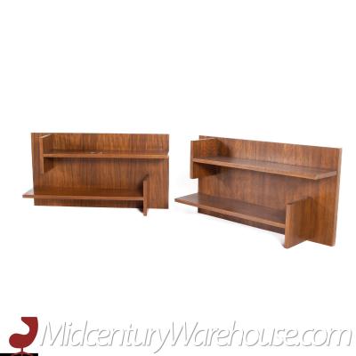 Mid Century Walnut Floating Shelves A Pair