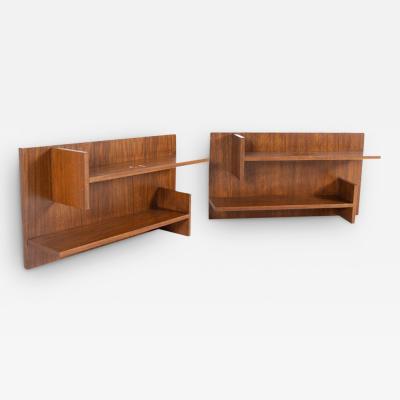 Mid Century Walnut Floating Shelves A Pair