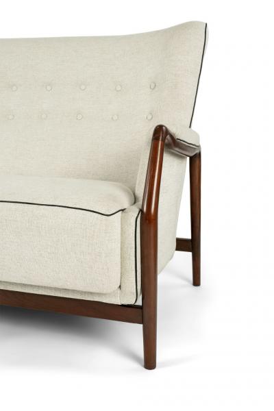 Mid Century Walnut Italian Sofa