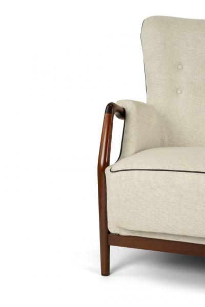 Mid Century Walnut Italian Sofa